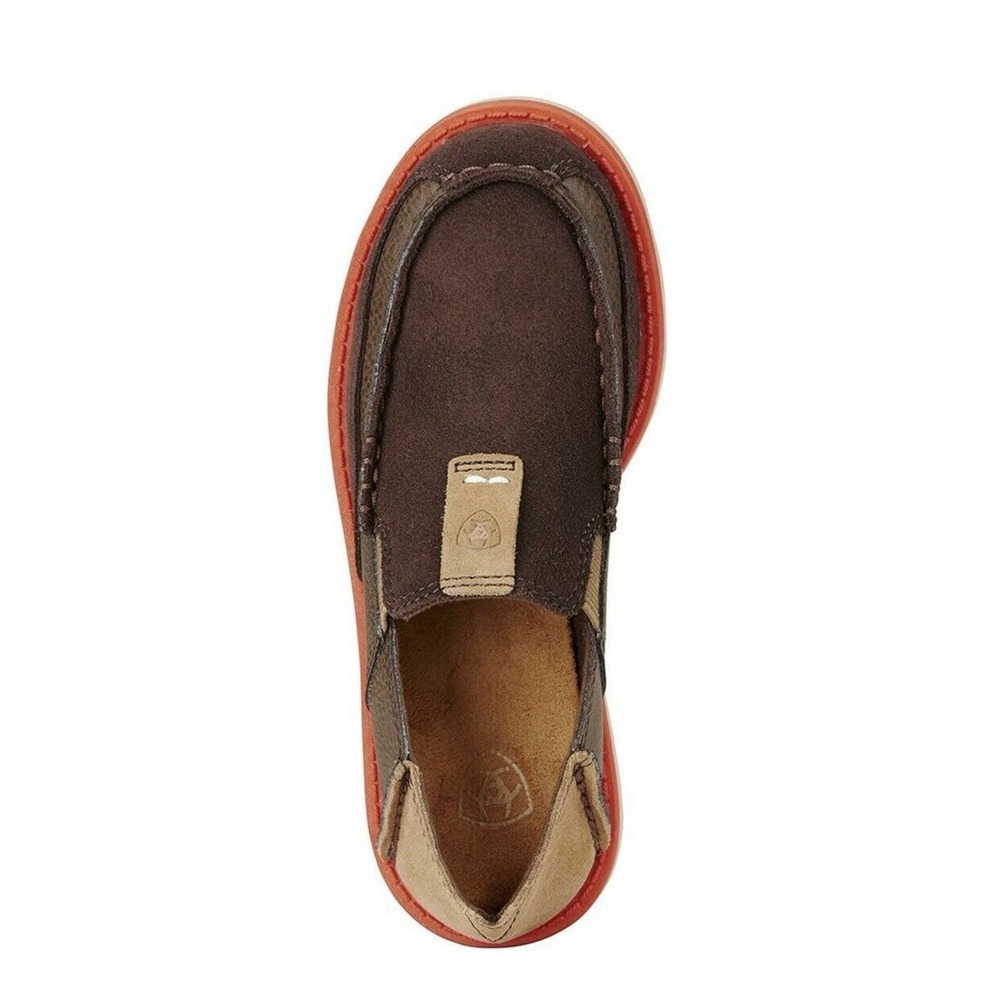Ariat Cruiser Moccasin Chocolate Grey Leather Big Kids Shoes Size 41/2 M to 6M - Picture 5 of 5